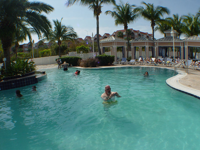 Jeff playing with the camera in the pool