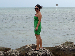 Wifey on the rock pier