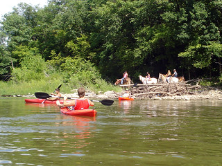Kayaking - Some horseback people