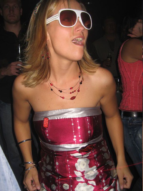 Some chick wearing my glasses