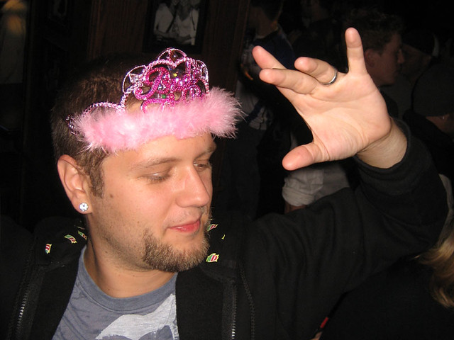 Wearing the bachelorette's tiara