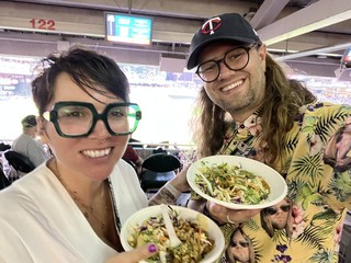 We saw an Indian food stand at the baseball game... had to get it