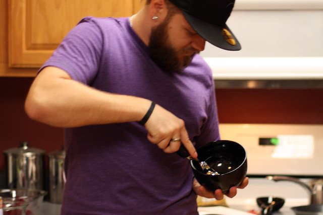 When you don't have a spice grinder... ice cream scoop and ceramic bowl