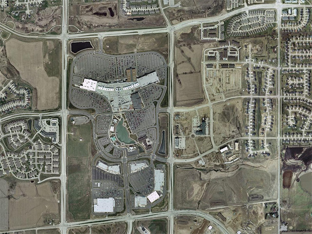 An updated view of Jordan Creek Town Center from Google Maps