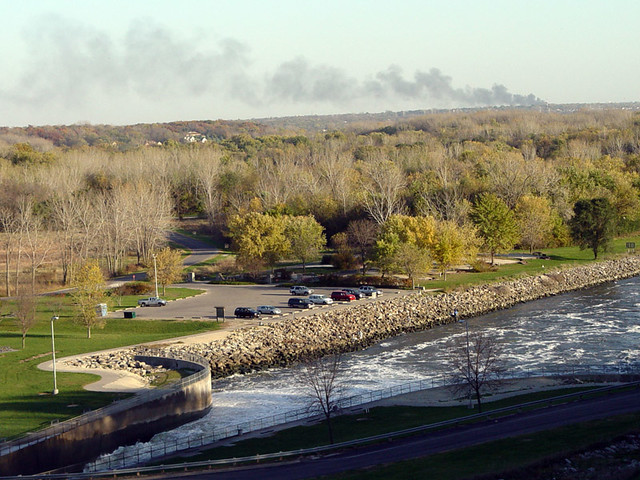 Barton Solvents Explosion from the Saylorville Dam