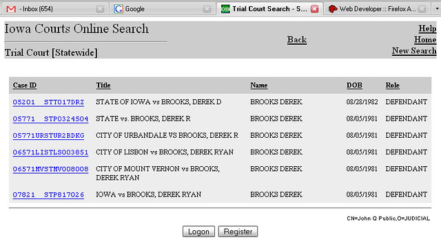 My Iowa Courts Online Record