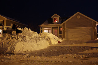 House - One of the snow mountains that we shoveled.