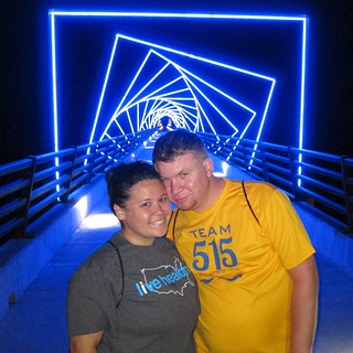 Biking - Tia n Craig on the High Trestle Bridge