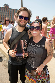 Derek Brooks, 31, and Kari Brooks, 31, both of Ankeny, Saturday, June 22, 2013, during the Iowa Craft Brew Festival on the Locust Street bridge in Des Moines. Photo by Scott Morgan for DM Juice