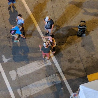 Craig, Tia, Flynn, and Thome waving goodbye to the festival