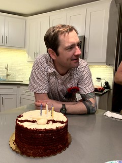 He did it. He blew out the candles on his birthday cake.
