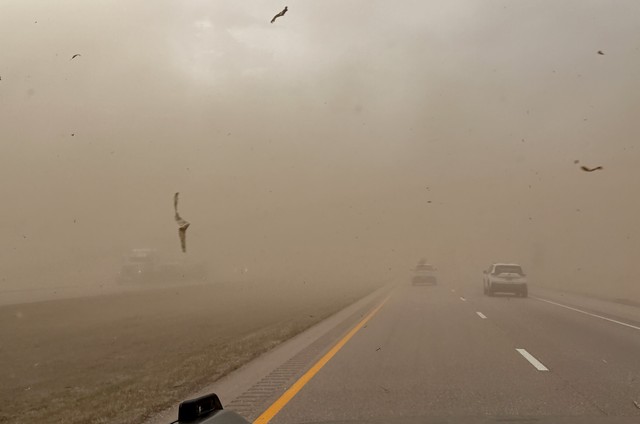 Kari straight up asked if we were in a tornado. I think this was some kind of haboob in Nebraska. It was very sketchy.
