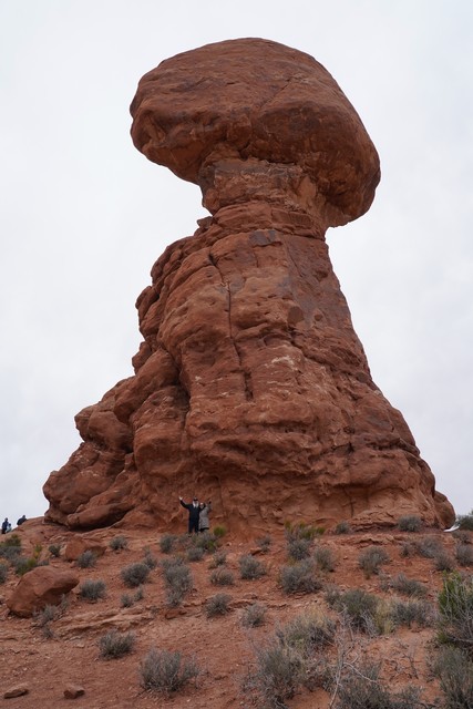 Balanced Rock with a tiny Jeff and Teresa