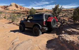 We almost lost the drone while driving over this obstacle. It was in tracking mode, the battery got low, and it started "returning to home" which was somewhere in the complete opposite direction. Whew.