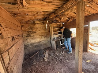 Exploring the old miner cabins