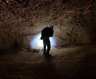 Checking out a deeper cave