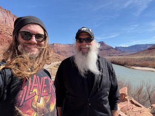 Heading back after a great day on the trail with Jeff