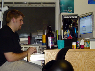 Cornell College - Kevi at his PC