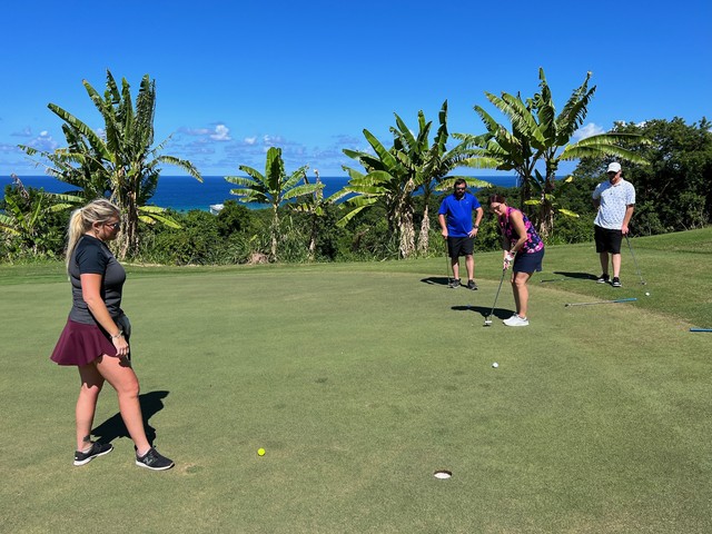 Brooke with another long putt