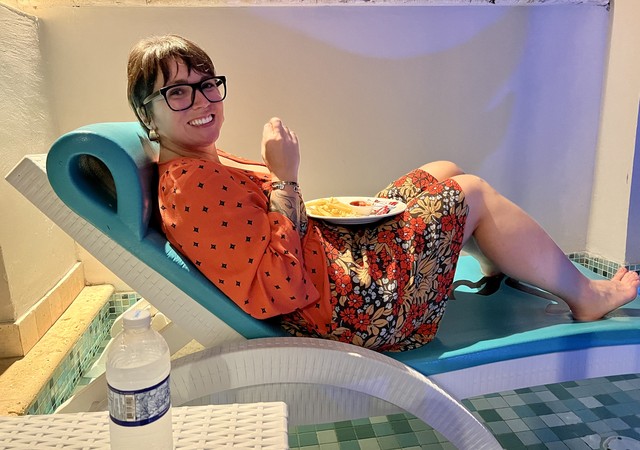 Late night quesadillas at the room