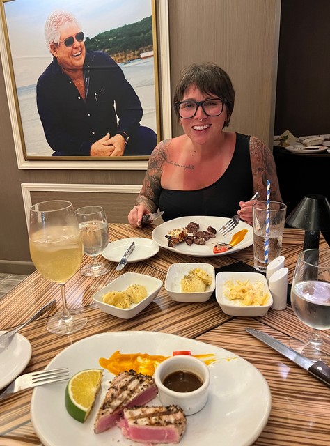 Steak, lobsters, and tunas with our friend, Butch