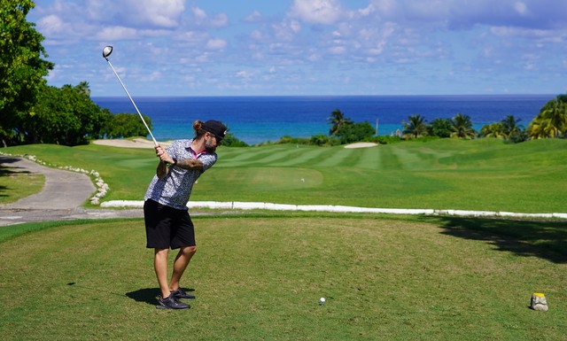 First time hittin against an ocean back drop