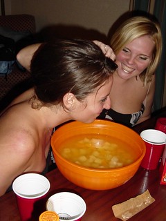 Drinks - I think she was holding her hair the same way just a few hours later