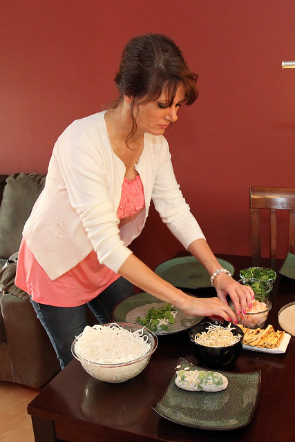 Making spring rolls