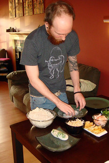 Making spring rolls