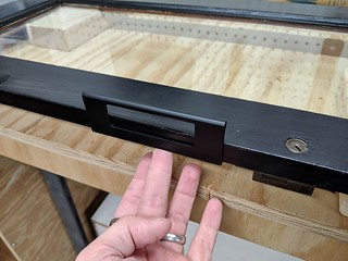 The locker doors were designed to be opened with antique keys, but I wanted handles that matched ...