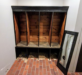 Lockers set back down onto the shoe cubbies