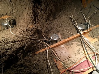 Moving and rewiring these took way longer than it should've. Blown in insulation is a pain in the ass.