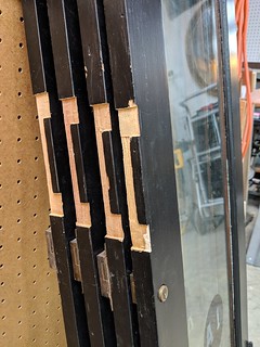 This was my first time trying to mortise by hand, so they weren't exactly perfect, but a little p...