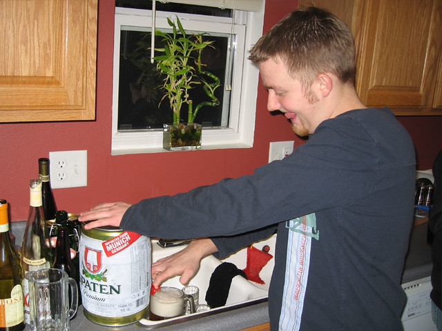 Larry brought his own mini-keg
