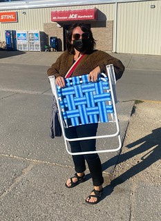 Picking up important supplies for guests