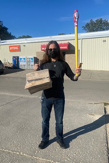 Picking up important supplies for guests