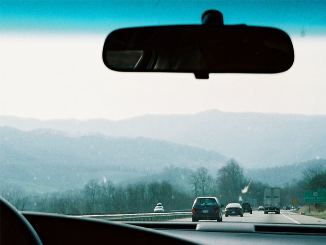 Driving through the mountains