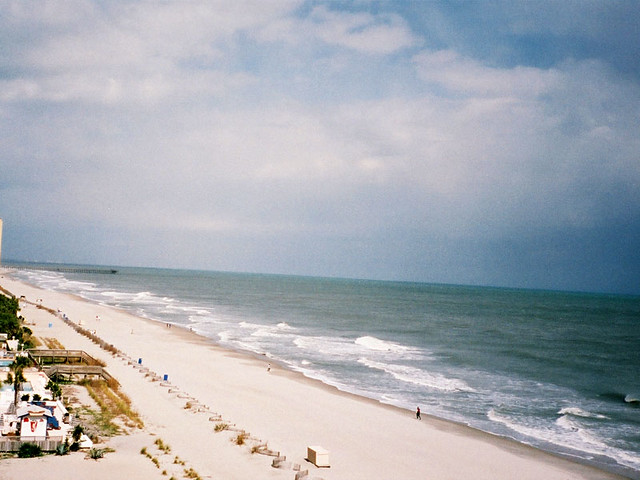 Looking up the beach from our room
