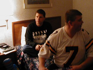 My roommate is in the black shirt