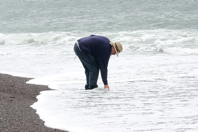 Playing in the ocean