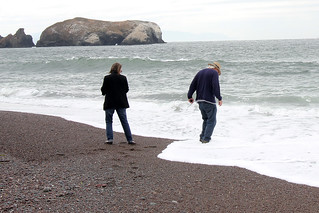 Getting his feet wet