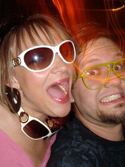 That chick had 4 pairs of sunglasses on