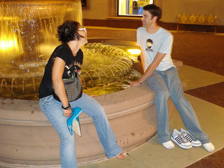 Taking a shoe break on the way to the Faloon