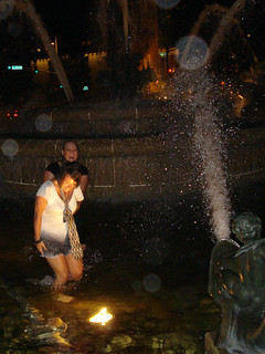 Playing in the fountain