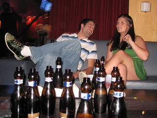 Drinks - Just keep talking.  Pretend like you don't hear them.