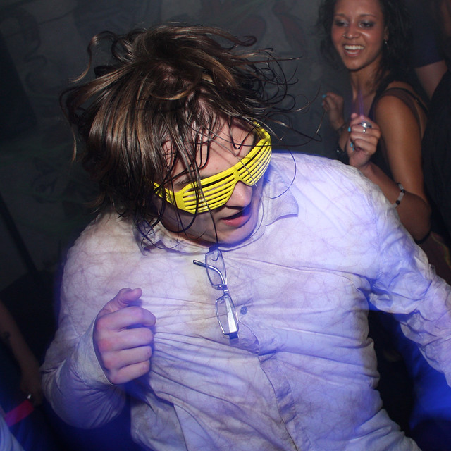 This dude dances furiously