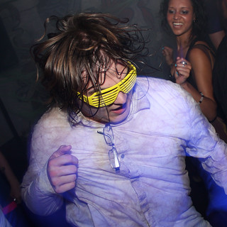 This dude dances furiously