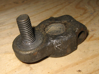 I found this old battery terminal, which is about 4 oz - perfect amount of weight for my handle.