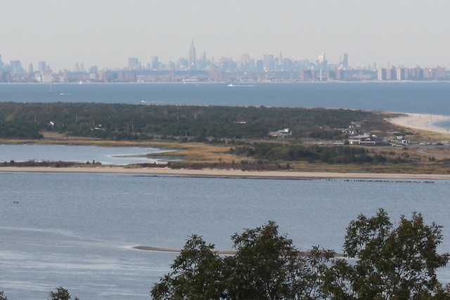 Looking at the city from the Highland twin lighthouses