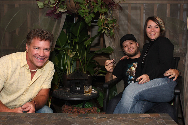 Hanging out in dad's back yard